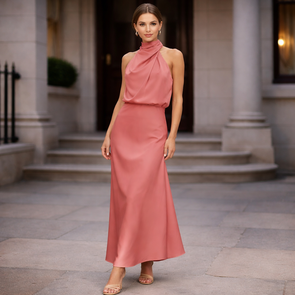 Satin Dress Glamour Elegant Look High Quality