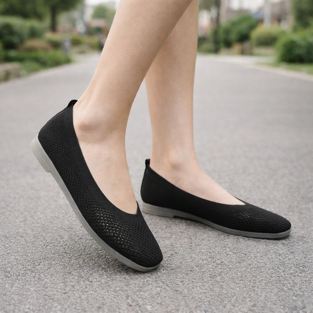 Womens Ballet Flats | Breathable Mesh, Square Toe | Comfort Casual