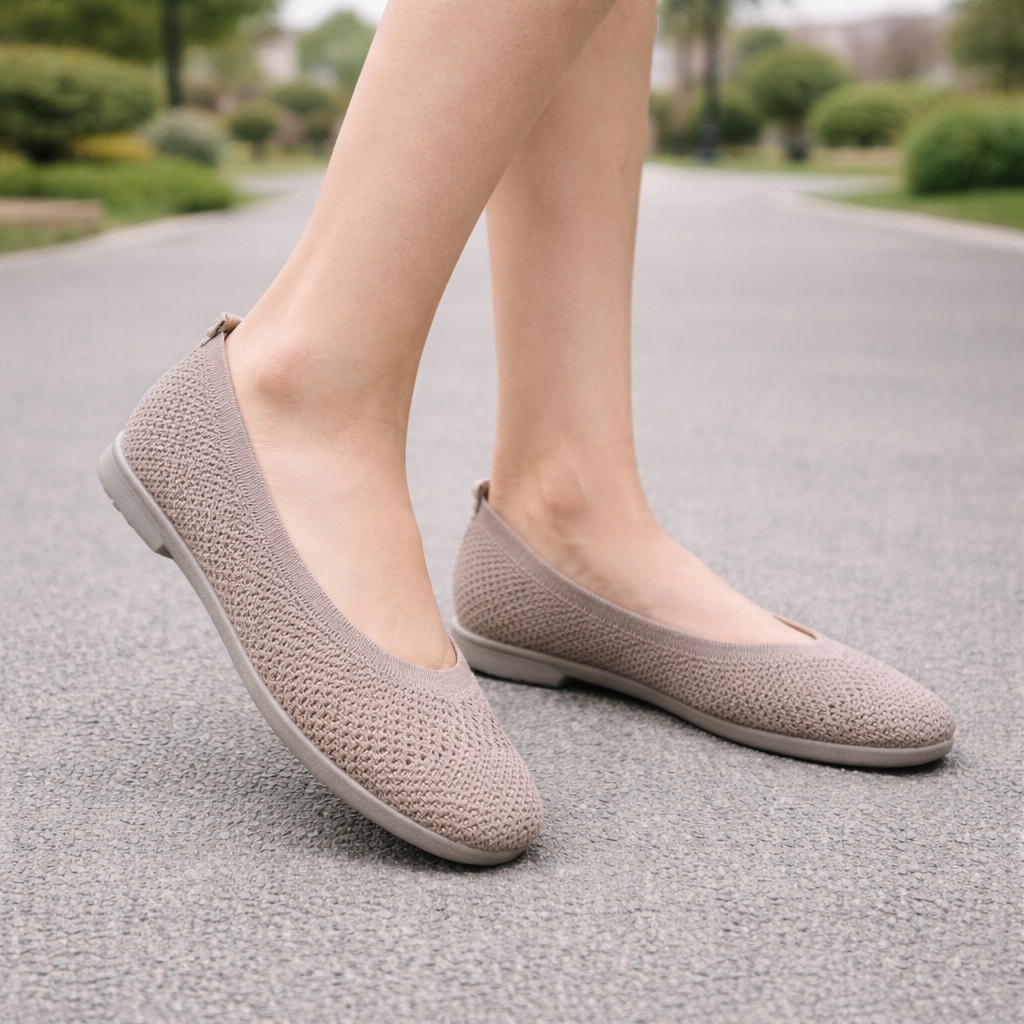 Womens Ballet Flats | Breathable Mesh, Square Toe | Comfort Casual