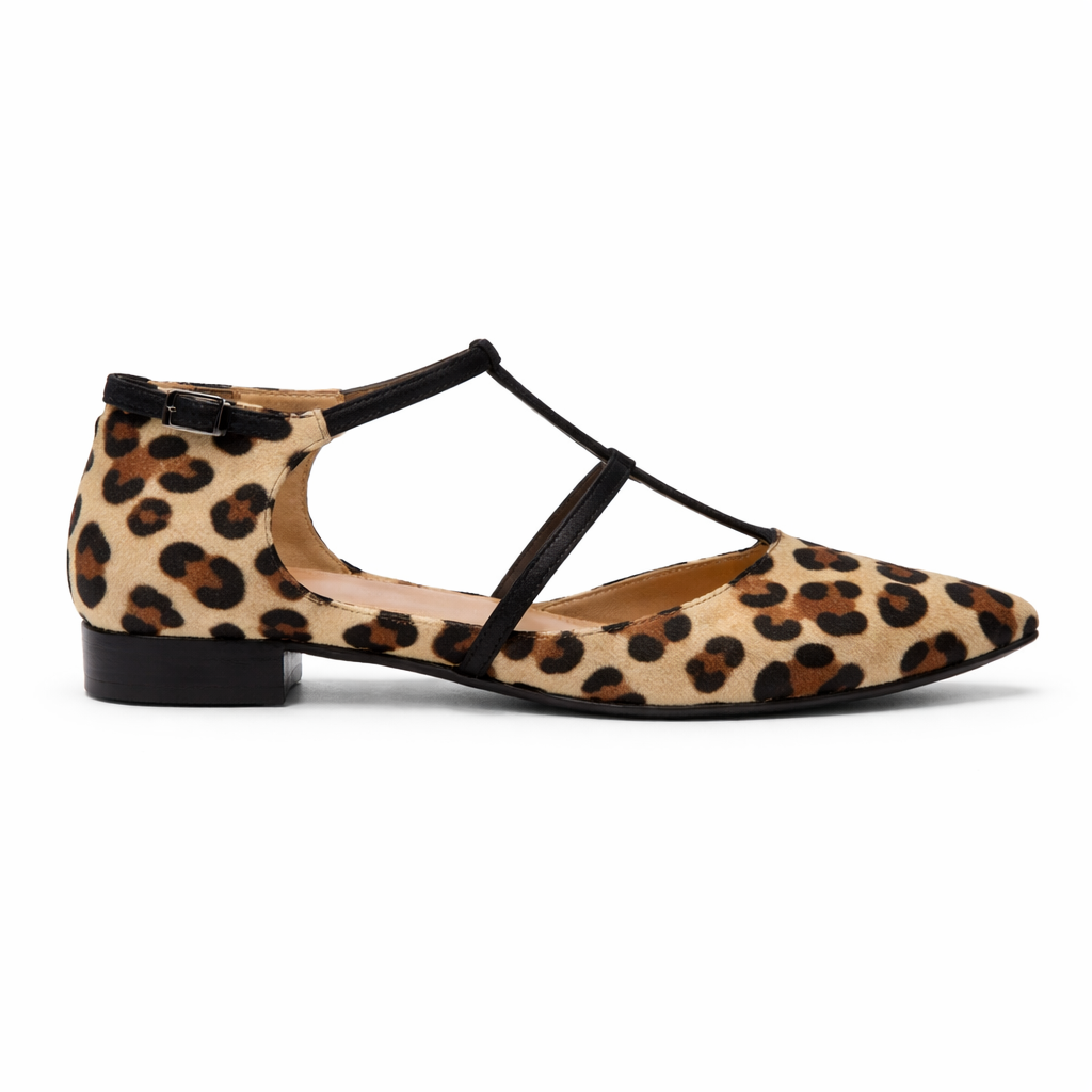Women’s Ballet Flats | Animal Print, Adjustable Straps | Secure Fit