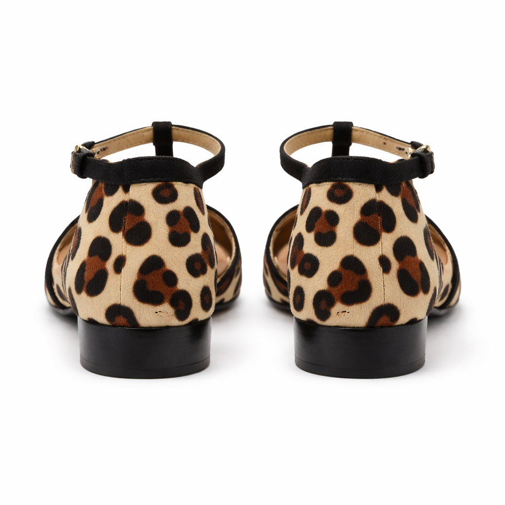 Women’s Ballet Flats | Animal Print, Adjustable Straps | Secure Fit
