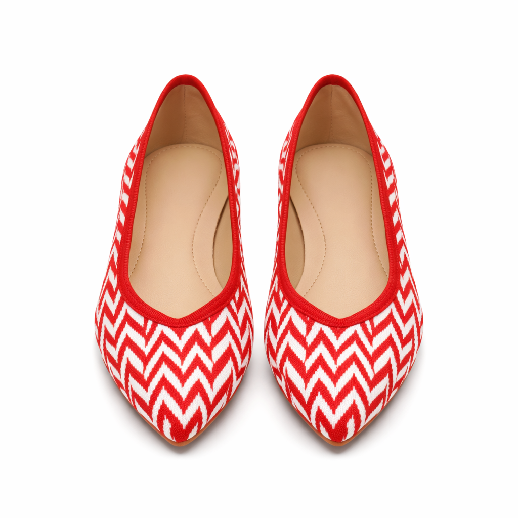 Women's Ballet Flats | Zigzag Pattern, Soft Insole | Everyday Comfort