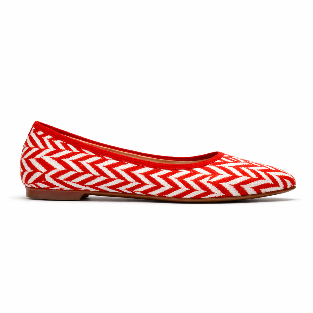 Women's Ballet Flats | Zigzag Pattern, Soft Insole | Everyday Comfort