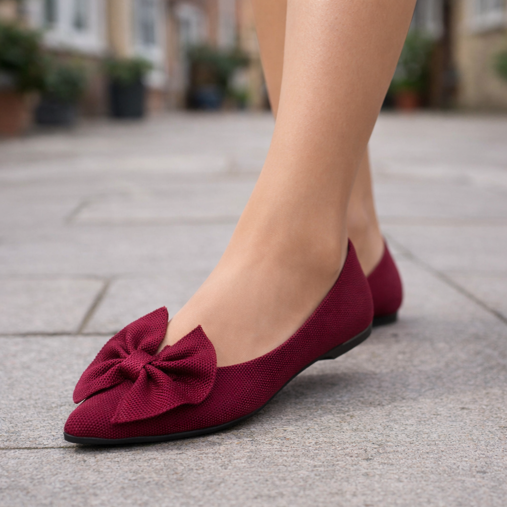 Women's Ballet Flats | Bow Detail | Casual Comfortable Slip On