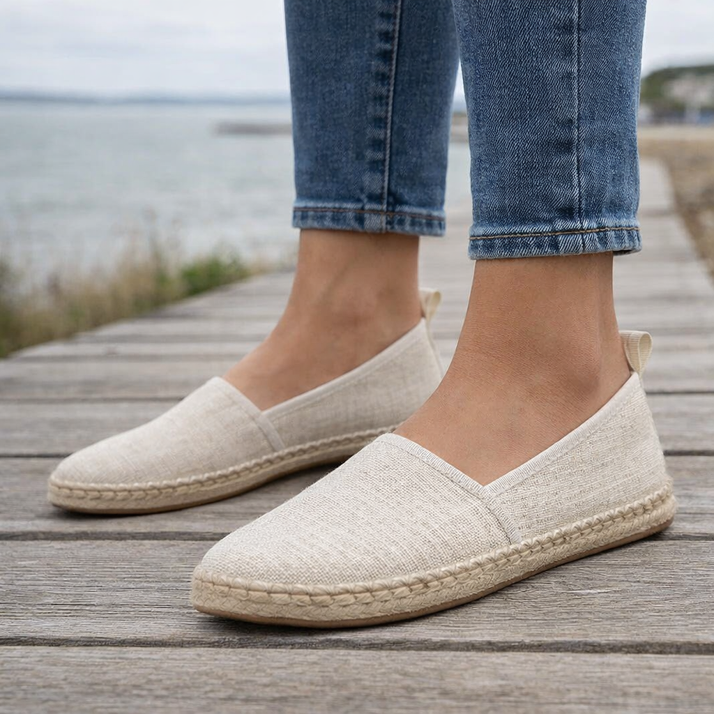 Women's Espadrille Slip-On Shoes | Canvas, Braided Sole, Summer