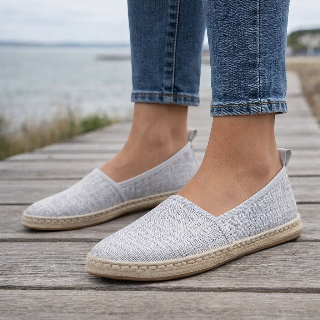 Women's Espadrille Slip-On Shoes | Canvas, Braided Sole, Summer