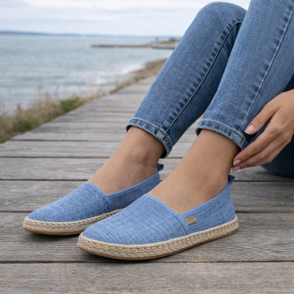 Women's Espadrille Slip-On Shoes | Canvas, Braided Sole, Summer