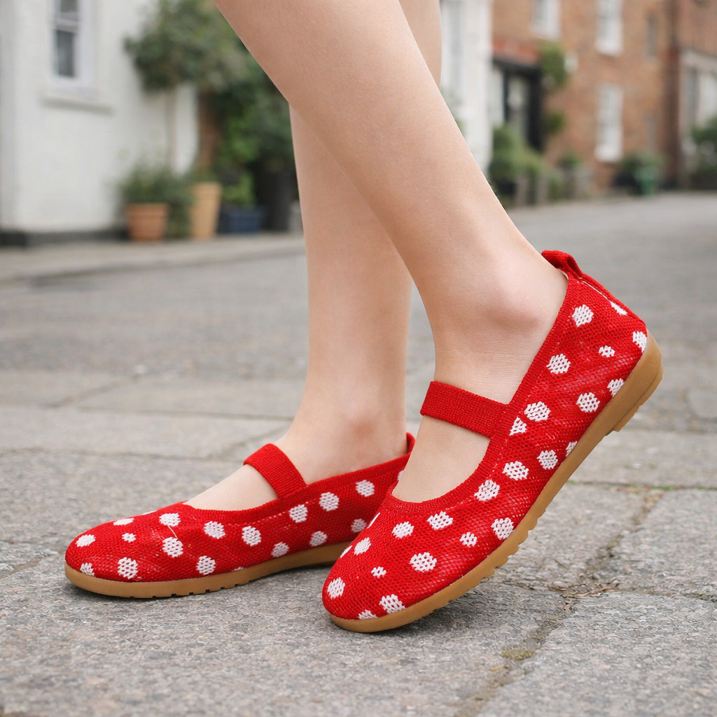 Women's Mary Jane Flats | Polka Dot | Chic Casual Style