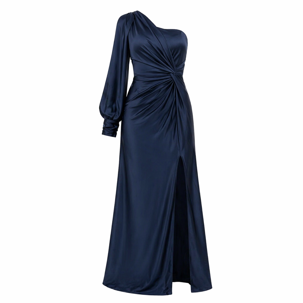 Satin Dress | Asymmetrical Design | Elegant One-Shoulder
