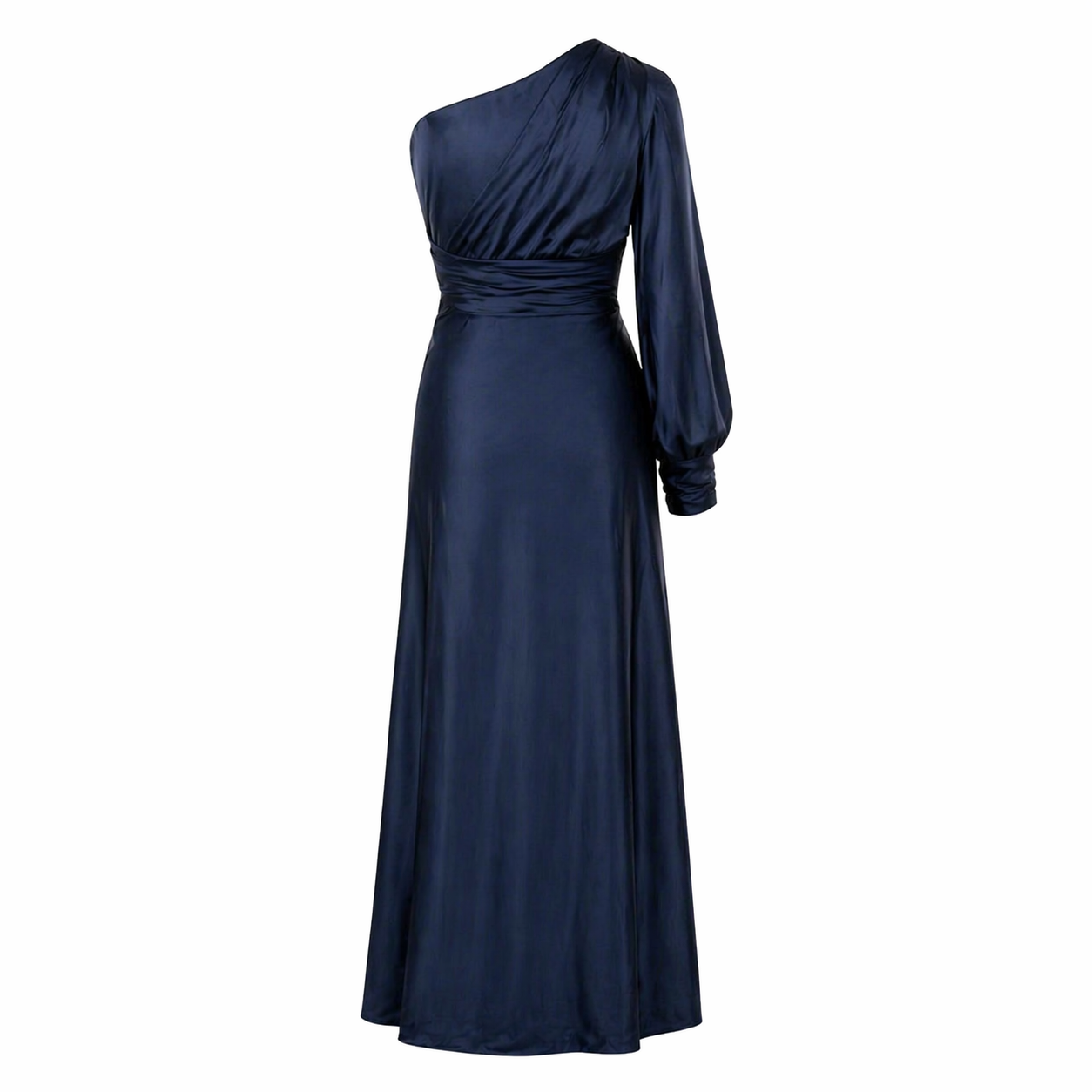 Satin Dress | Asymmetrical Design | Elegant One-Shoulder