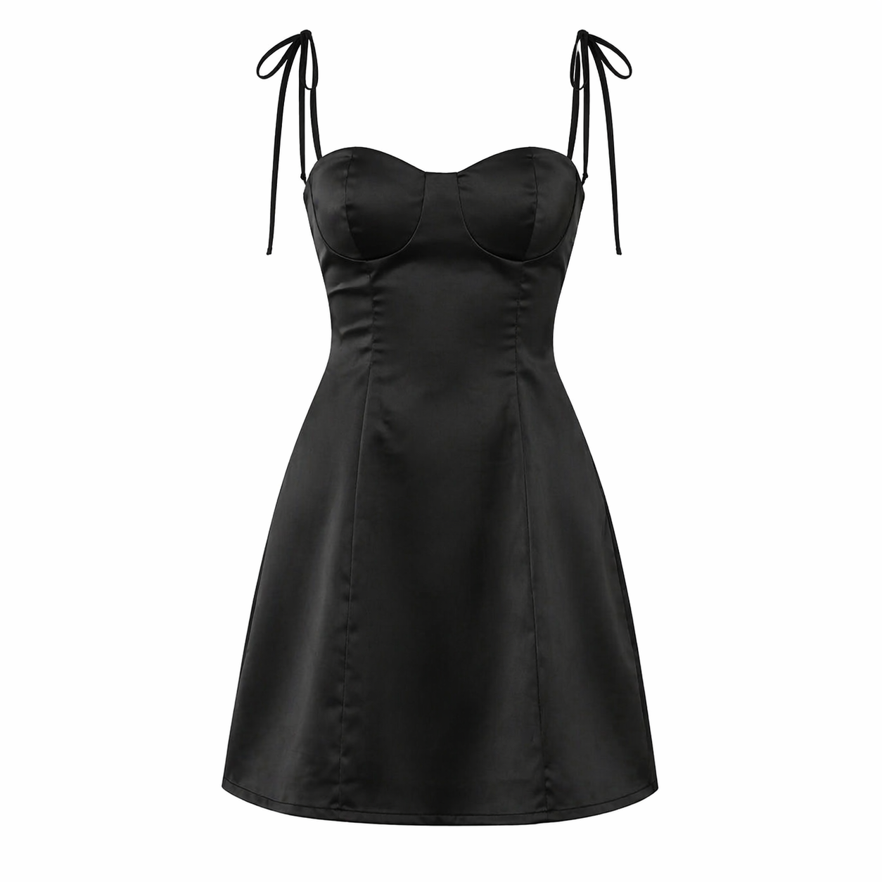 Satin Dress | Heart Neckline | Mini Length