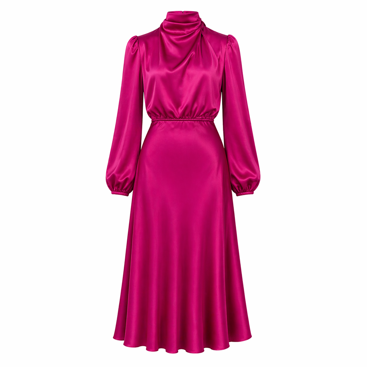 Women's Satin Dress | Casual Midi Style | Adjustable Straps