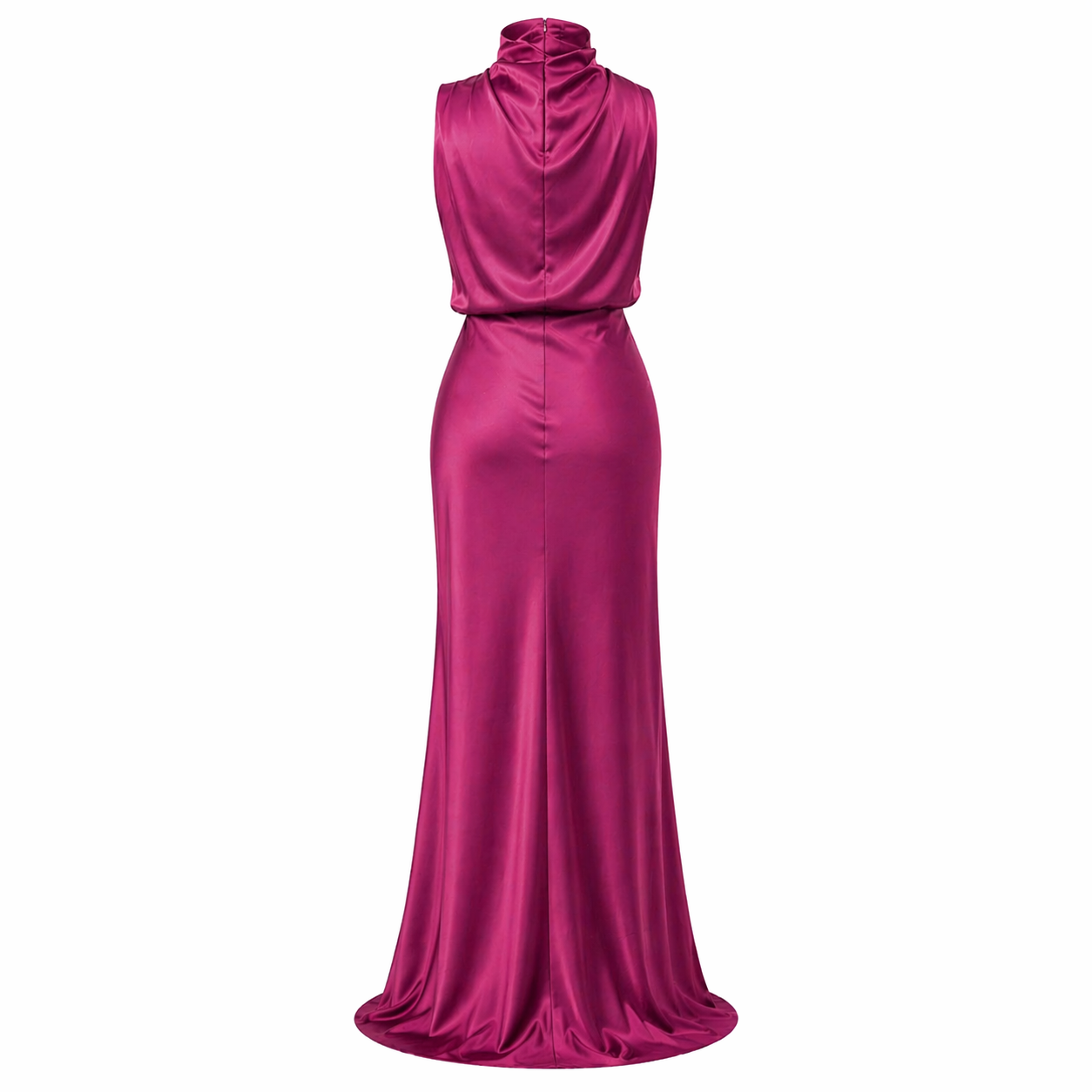 Satin Dress | Halter Neckline, Elegant Fabric