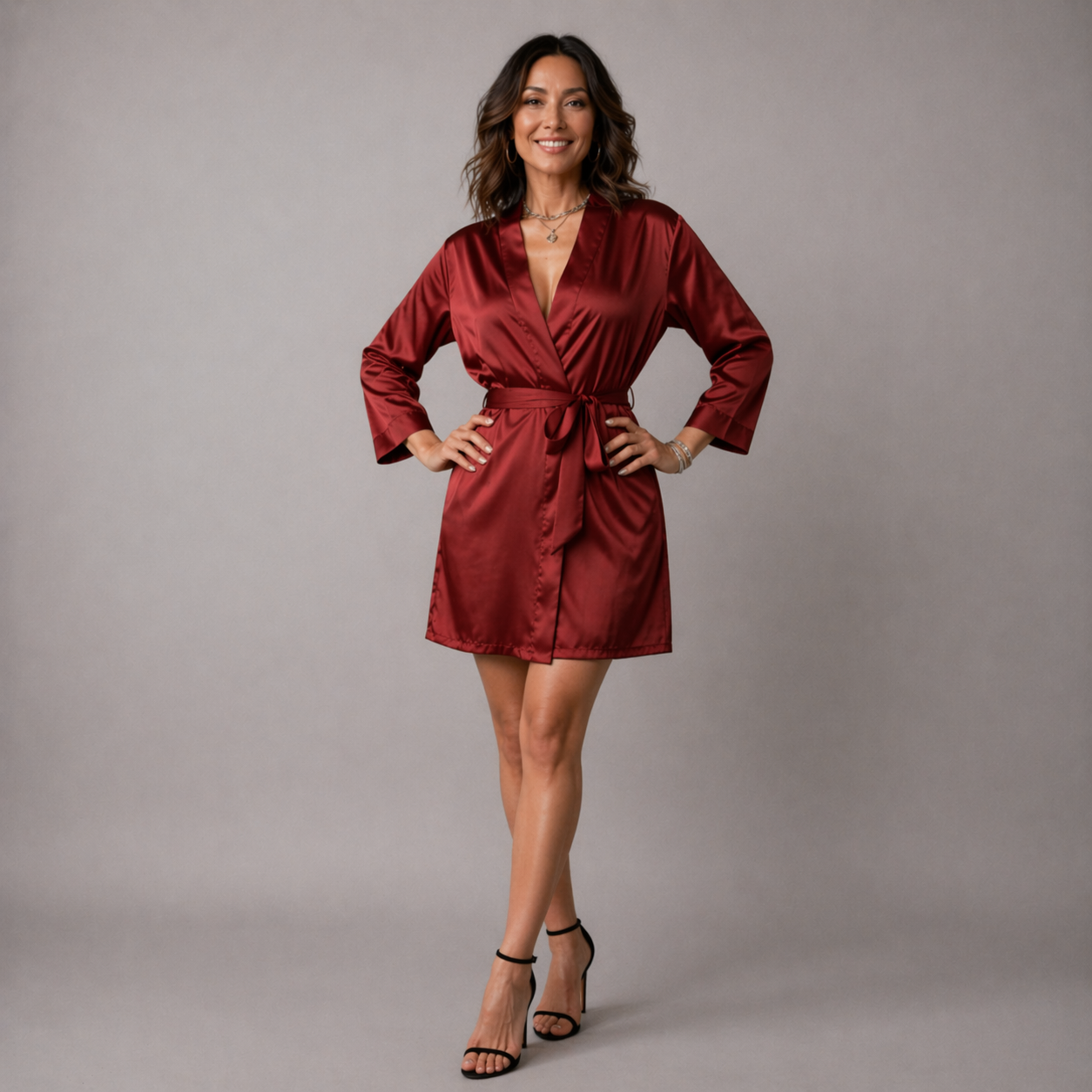 Silk Robe | Noémie | Soft Fabric, Lace Closure