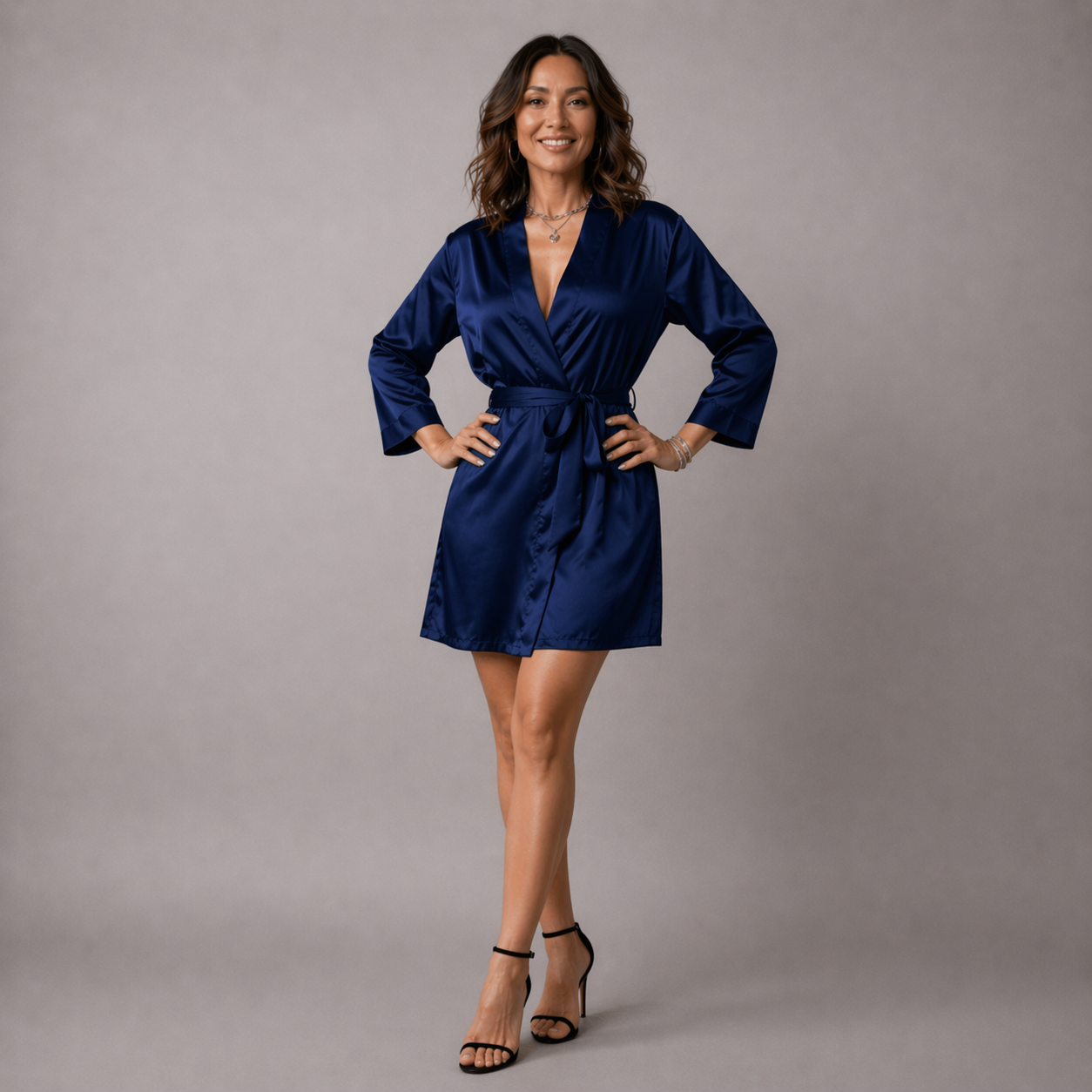 Silk Robe | Noémie | Soft Fabric, Lace Closure