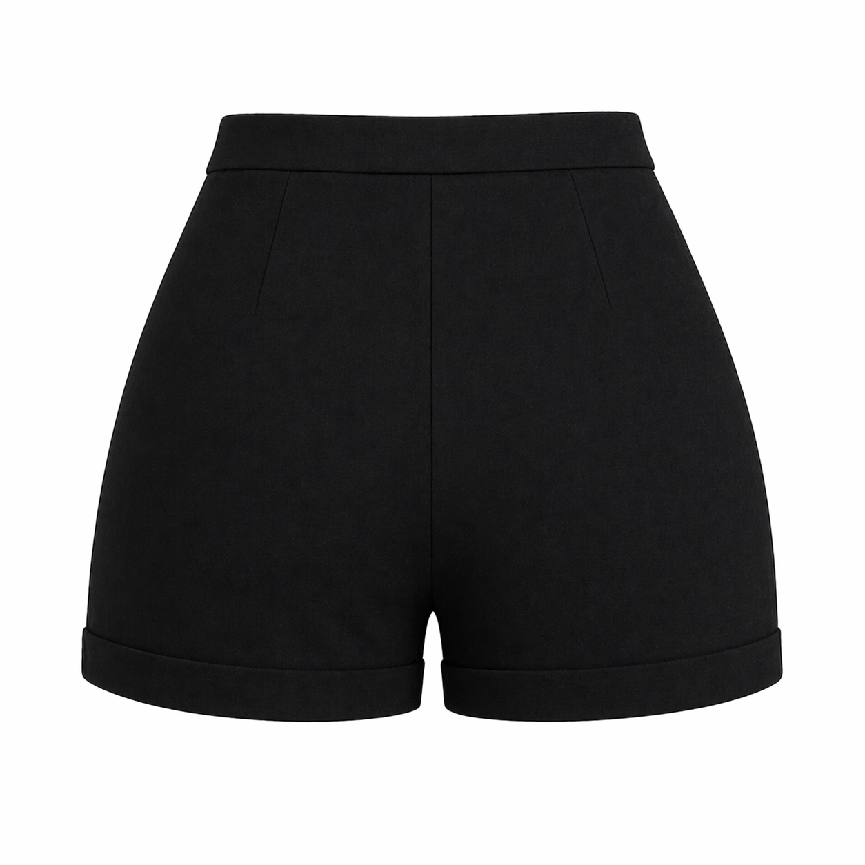 Pantalones cortos para mujer cintura alta botón dorado elegante