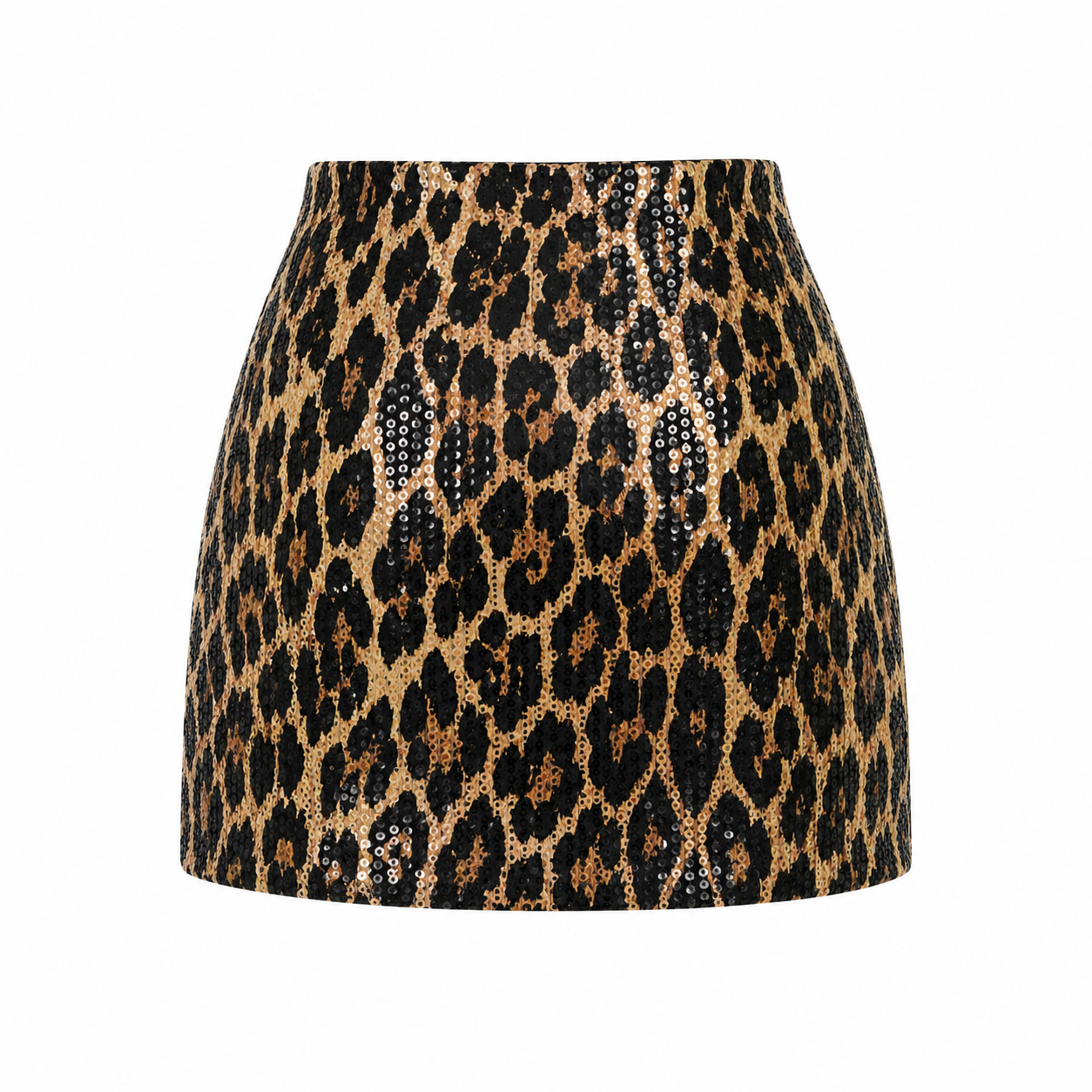 Minifalda | Estampado Leopardo, Lentejuelas | Cintura Alta