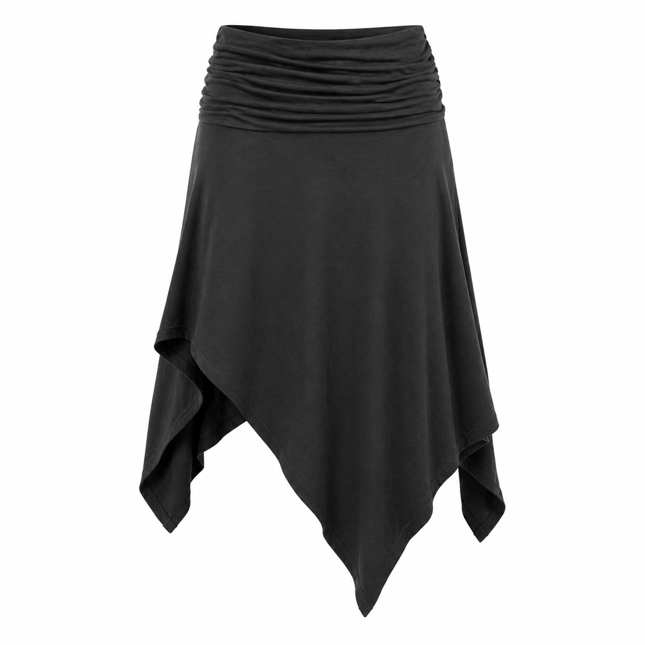 Midi Skirt | High Waist, Asymmetrical Hem