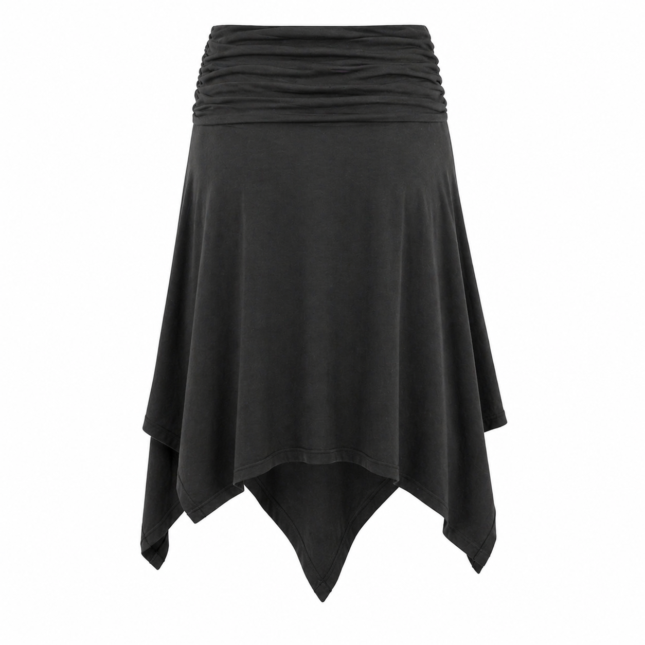 Midi Skirt | High Waist, Asymmetrical Hem