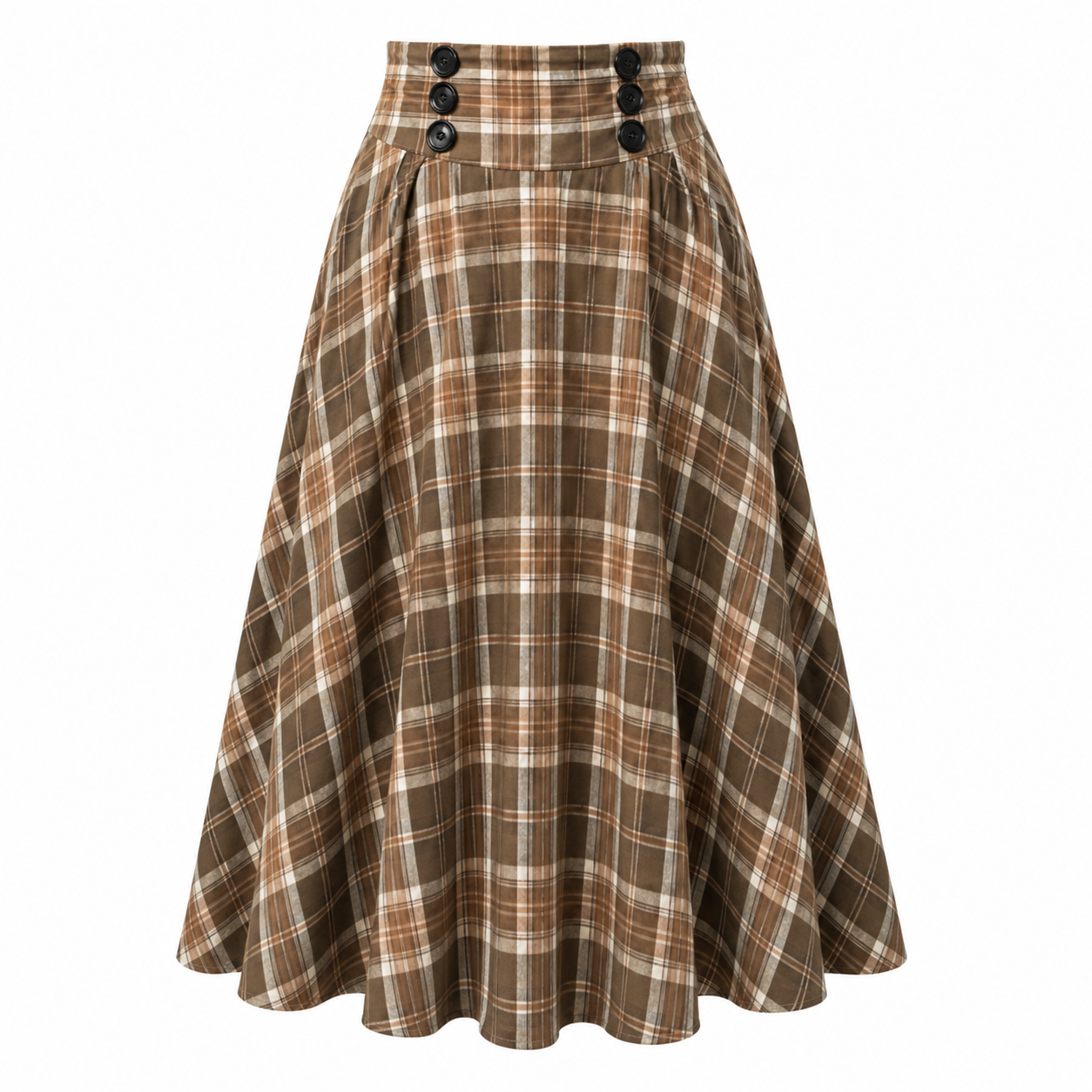 Maxi Skirt | High Waist | A-Line Plaid Design