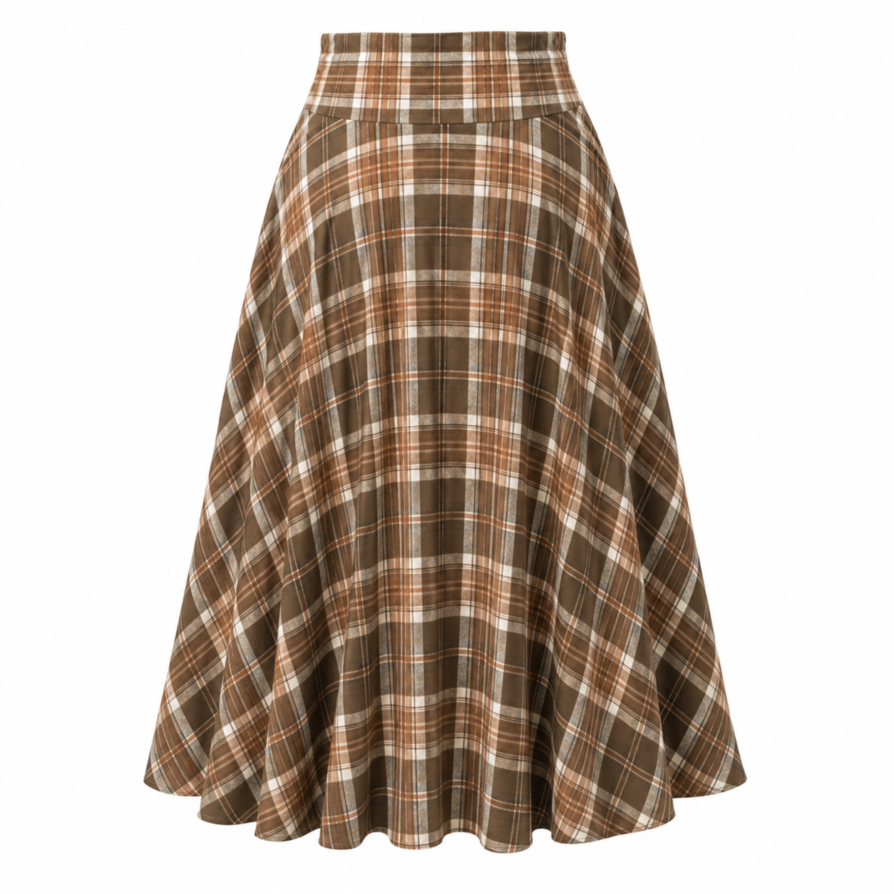 Maxi Skirt | High Waist | A-Line Plaid Design