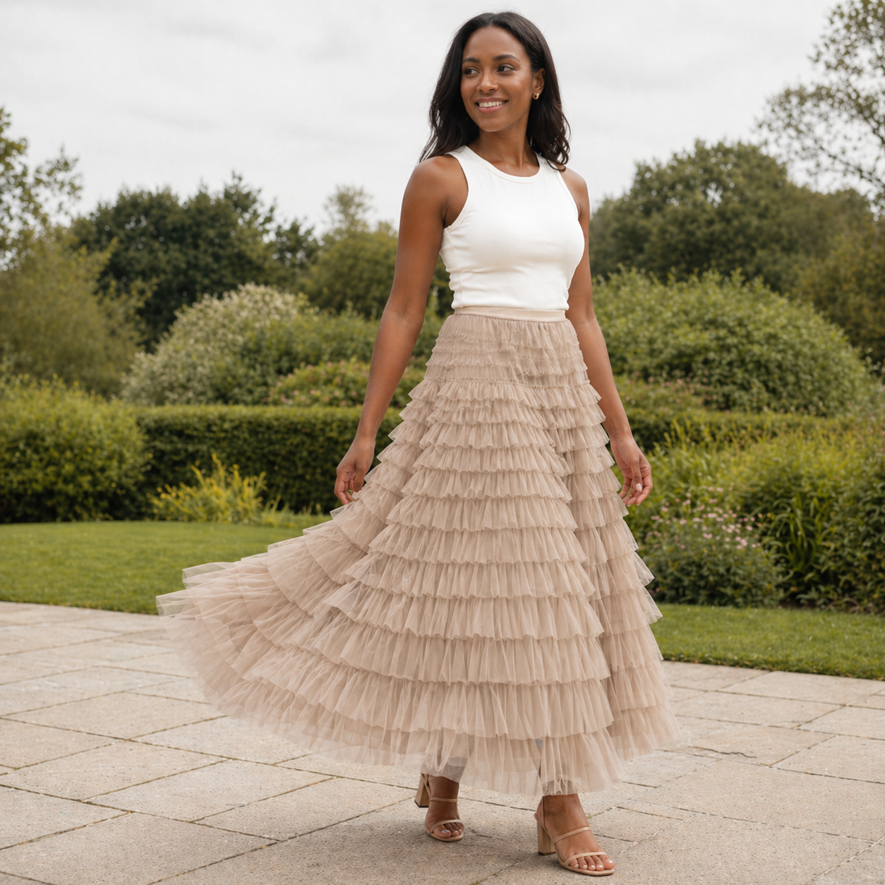 Tulle Midi Skirt | Flowing Style | Versatile Design