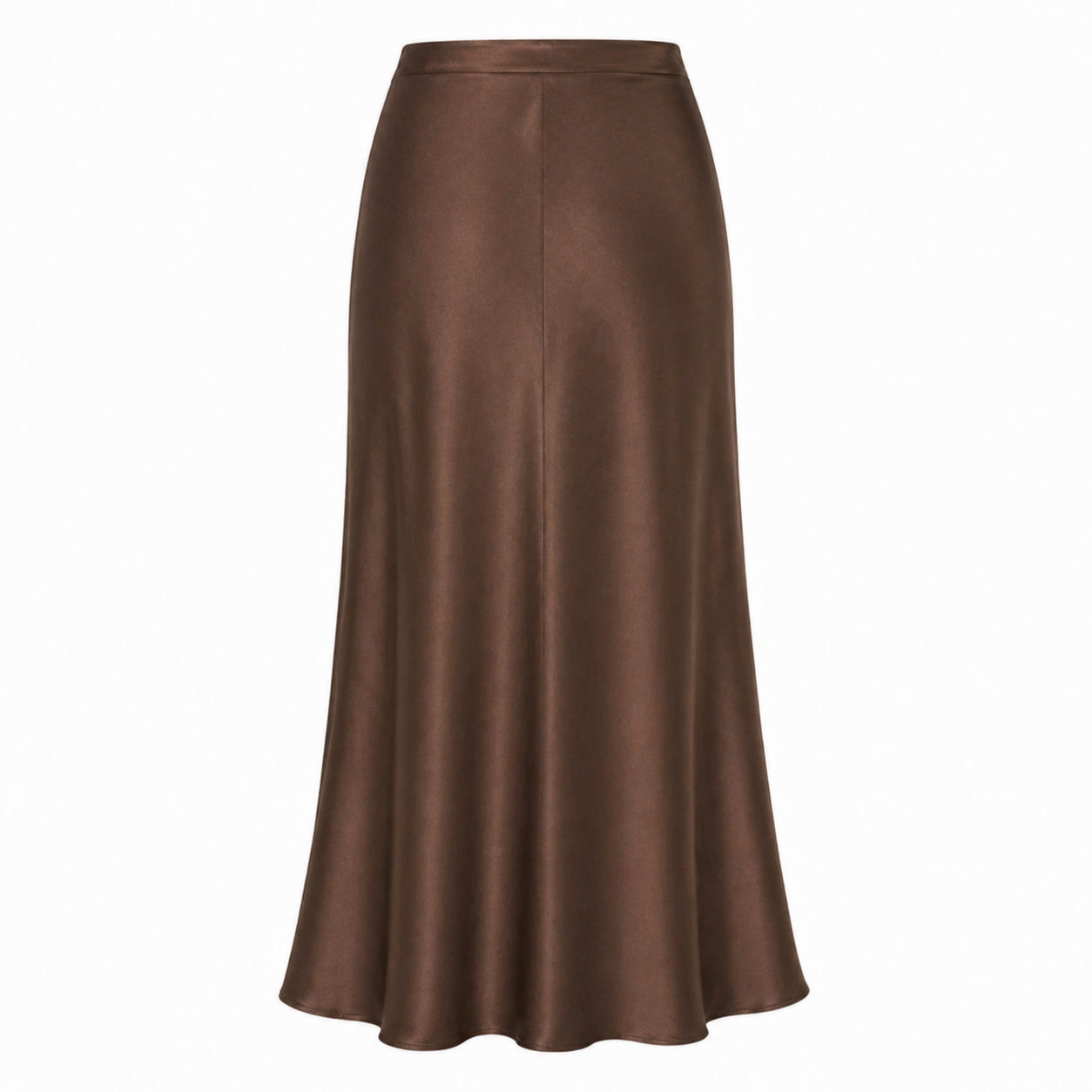 Midi Skirt | Casual Satin Fabric | High Waist
