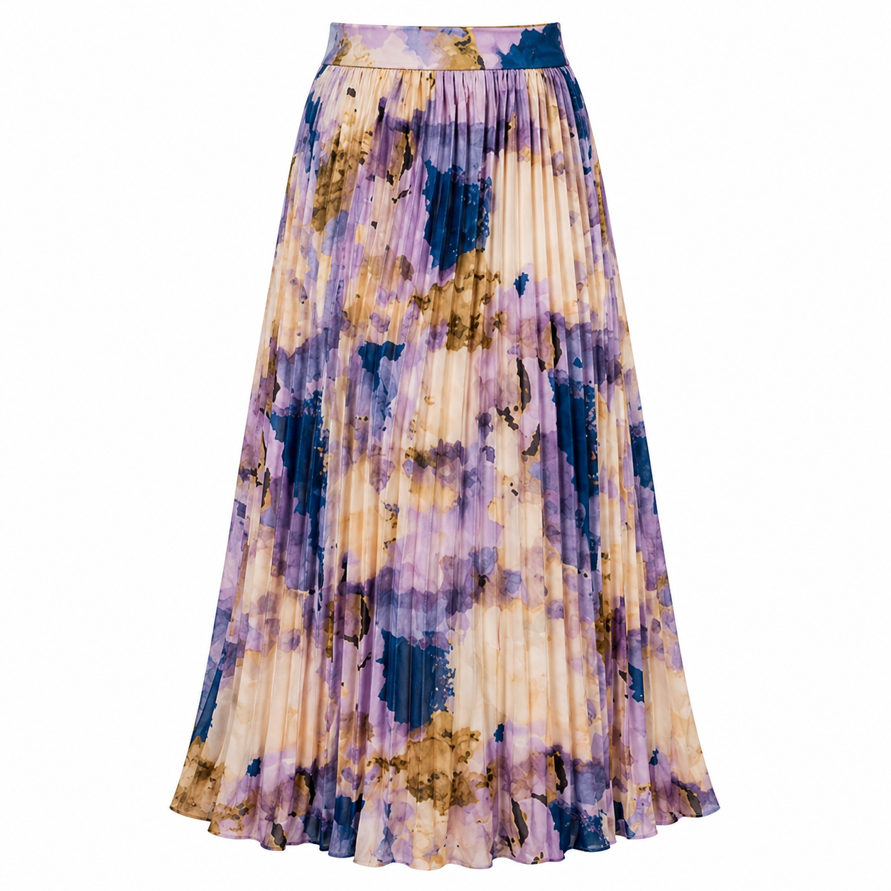 Women's Maxi Skirt | Floral Design, Pleated Details