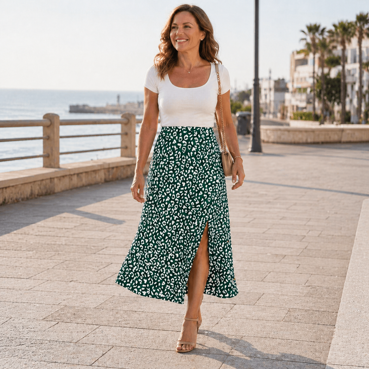 Maxi Skirt | Unique Leopard Print | High Slit