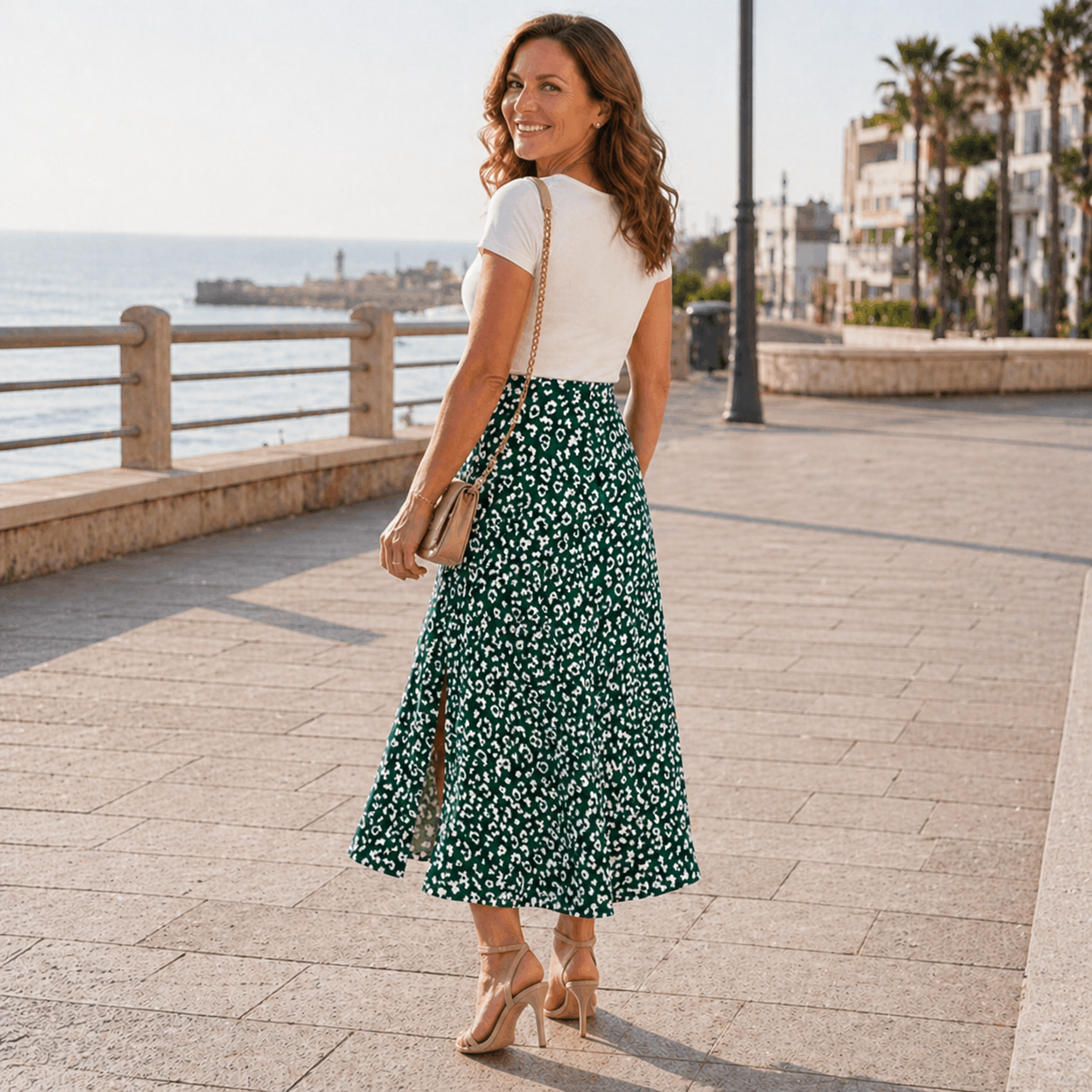 Maxi Skirt | Unique Leopard Print | High Slit