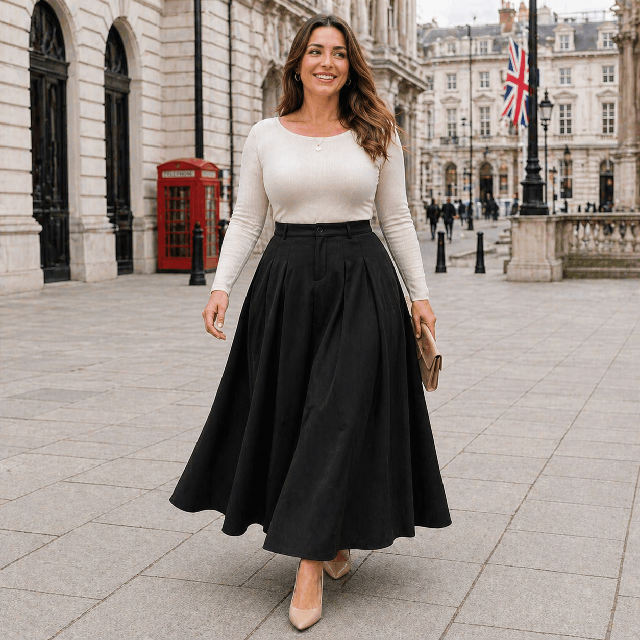 A-Line Maxi Skirt | High-Waisted | Pleated Design