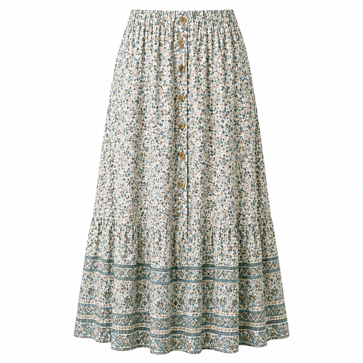 Maxi Skirt | Floral Design, Lightweight | Summer Wear