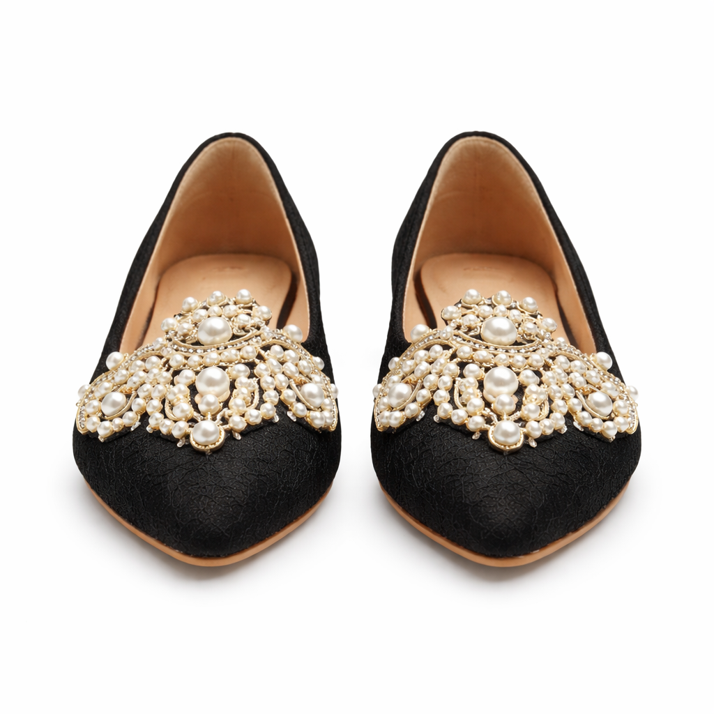Women's Ballet Flats | Pearl Detail, Elegant Slip-On Comfort