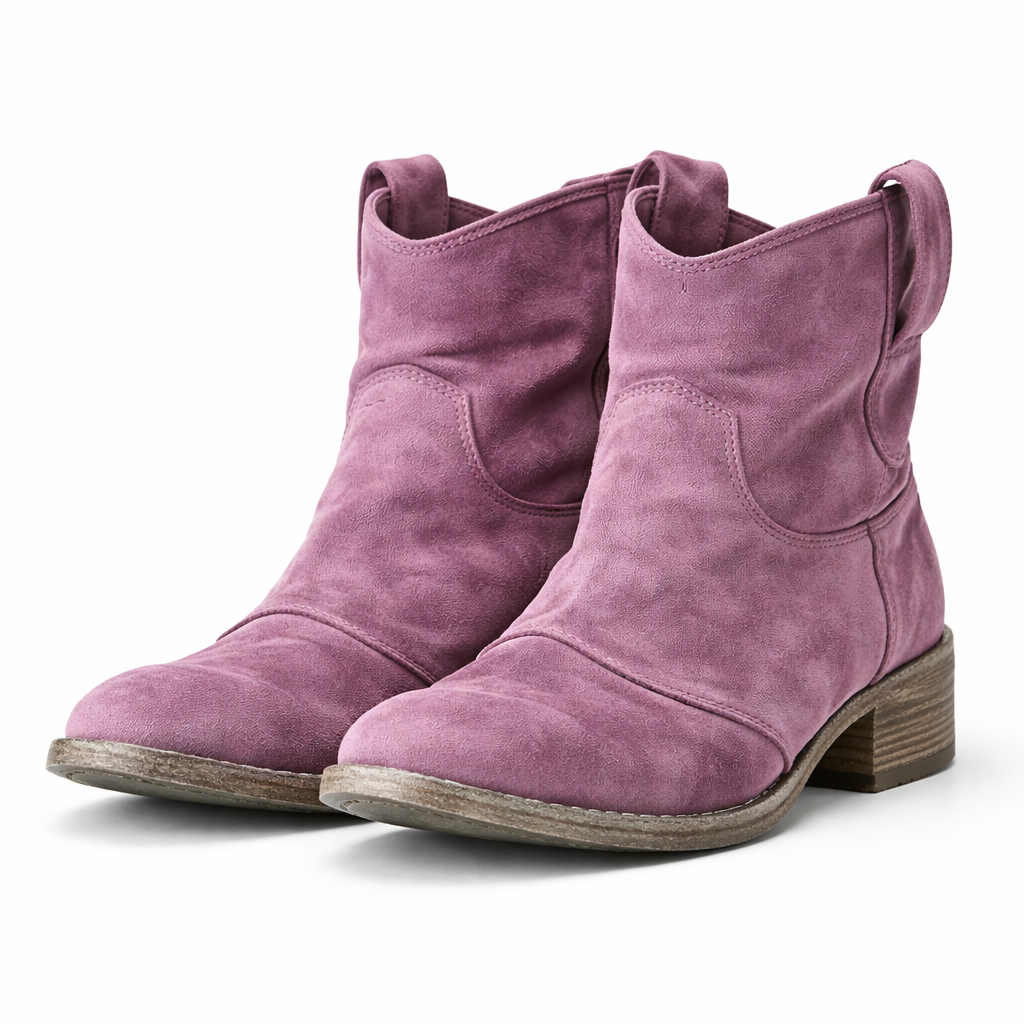 Roselle Suede Western Ankle Boots for Women | Premium Comfort & Style