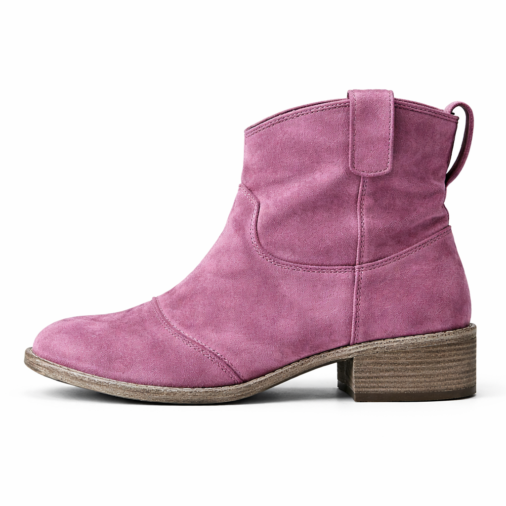 Roselle Suede Western Ankle Boots for Women | Premium Comfort & Style