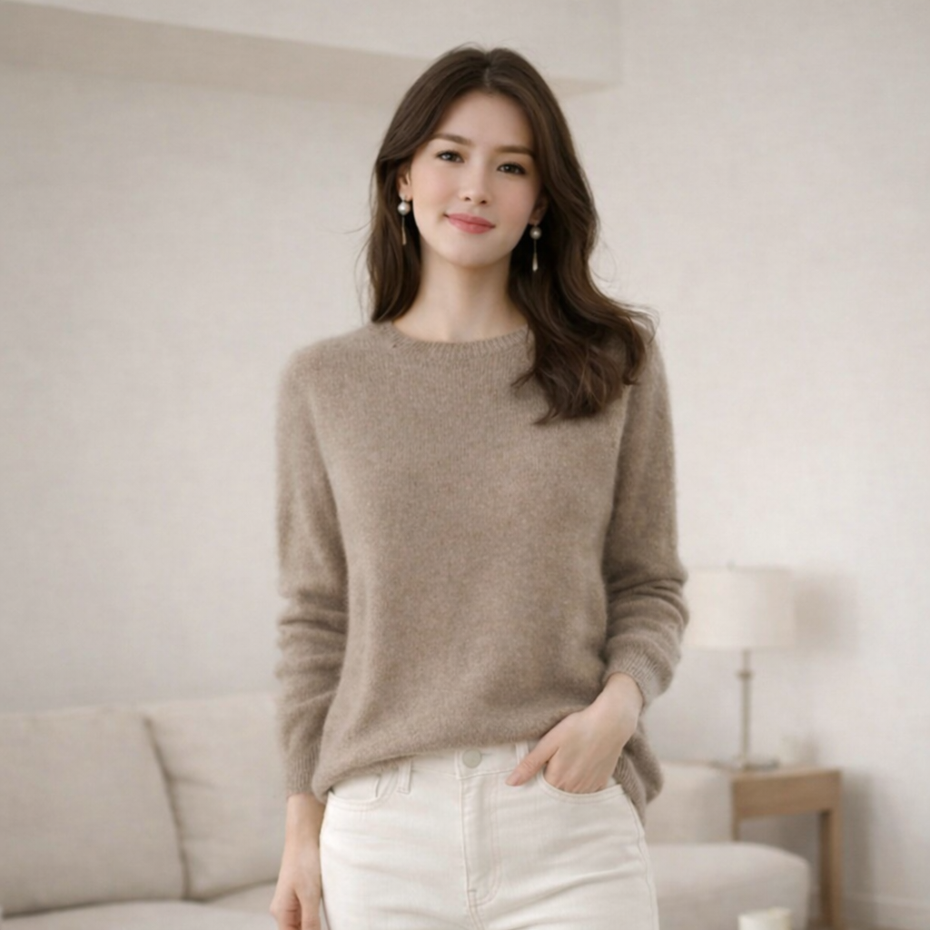 Women's Classic Crew Neck Cashmere Sweater | Timeless Comfort