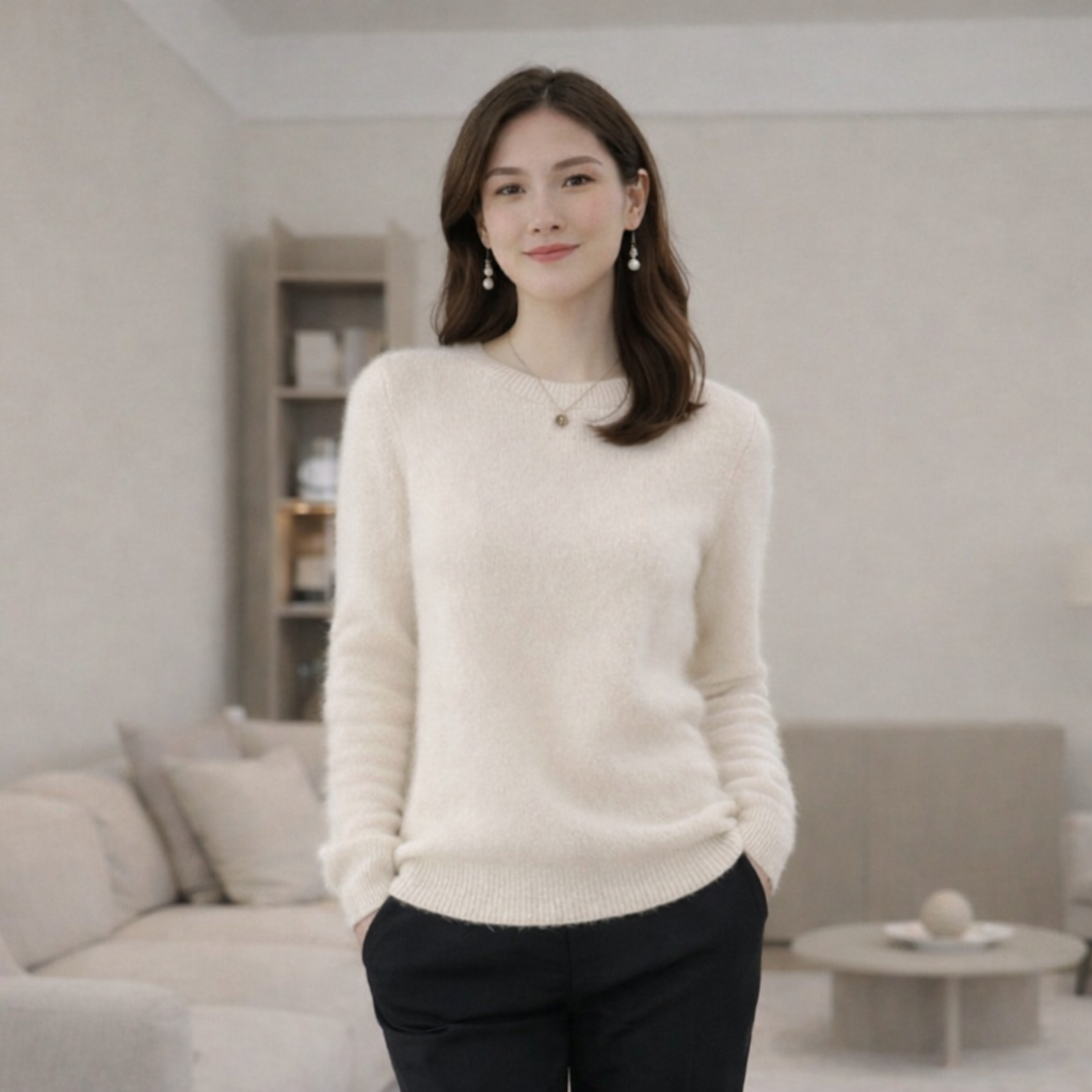 Women's Classic Crew Neck Cashmere Sweater | Timeless Comfort