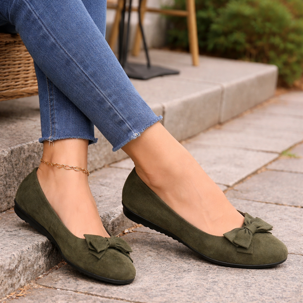 Women's Ballet Flats | Bow Detail, Elegant Style | Slip On Shoes
