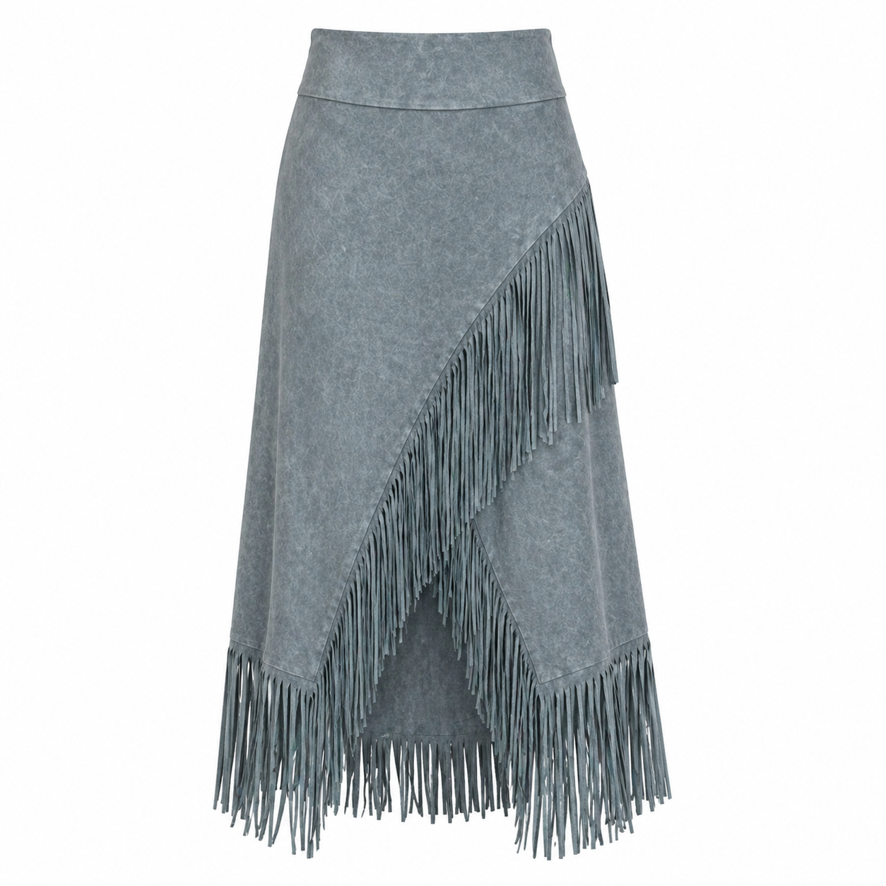 A-Line Maxi Fringe Skirt | Gray | Bohemian Elegance