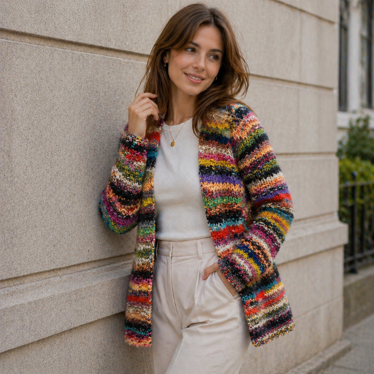 Women's Multicolour Cardigan – Elegant Everyday Layer