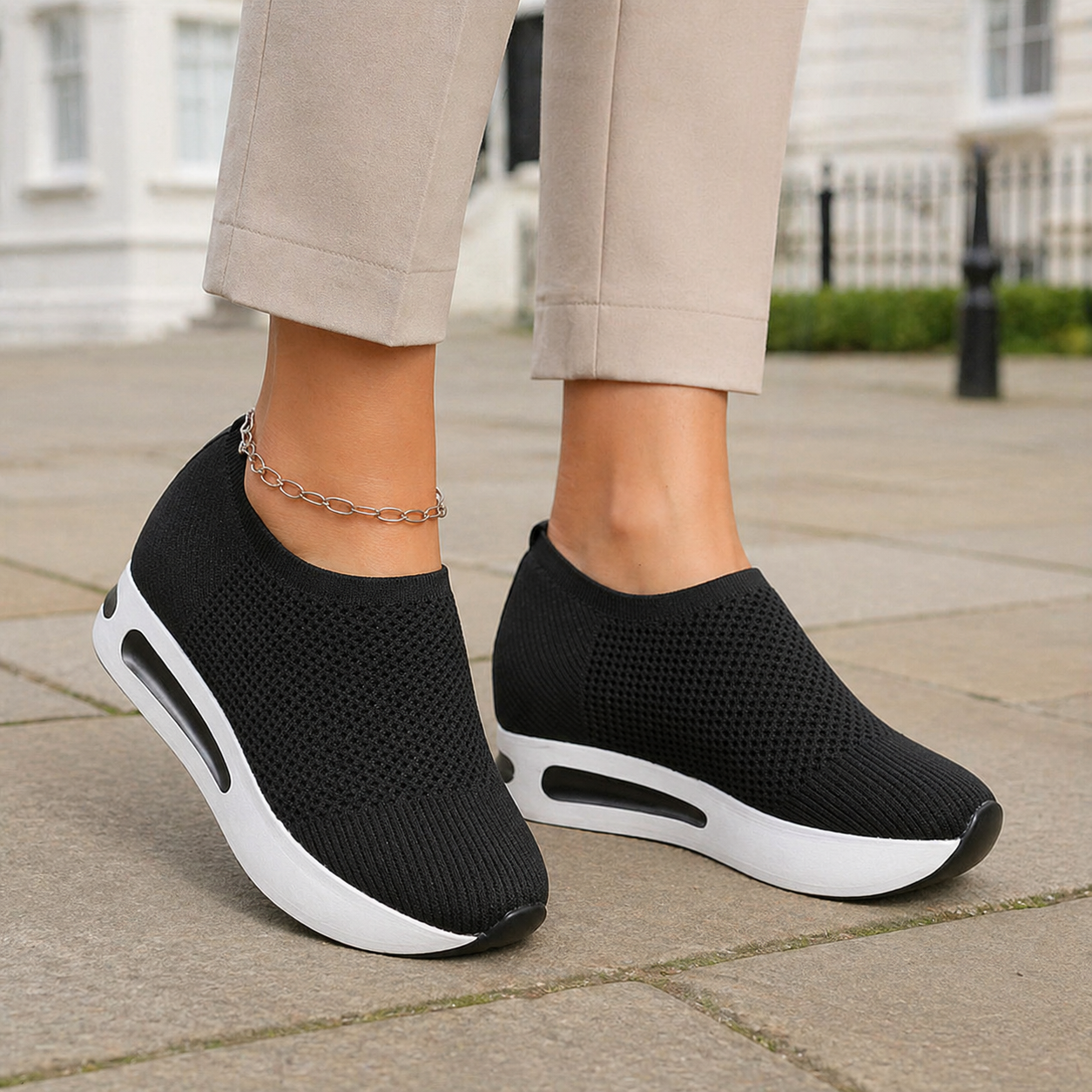 Women's Breathable Wedge Sneakers | Elegant, Comfortable