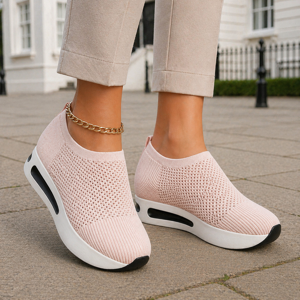 Women's Breathable Wedge Sneakers | Elegant, Comfortable