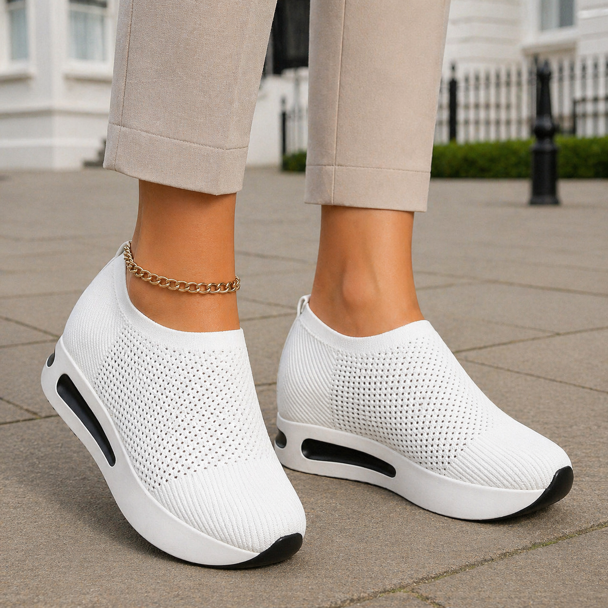 Women's Breathable Wedge Sneakers | Elegant, Comfortable