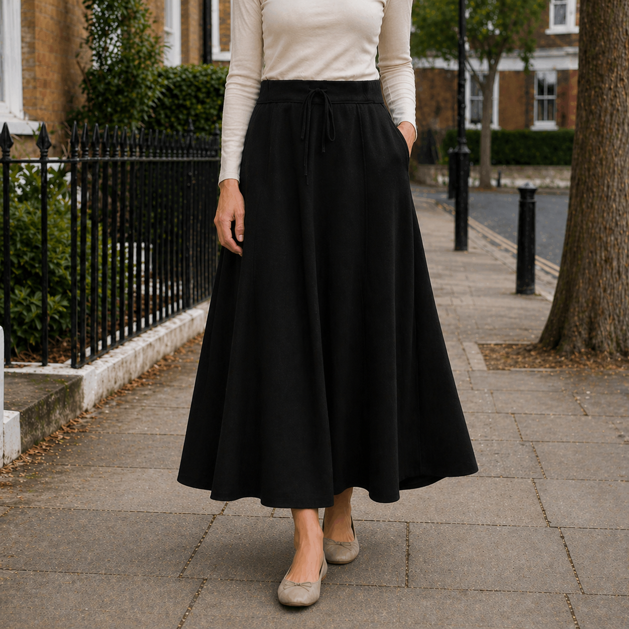 Women's Maxi Skirt | Practical Drawstring | Soft Material