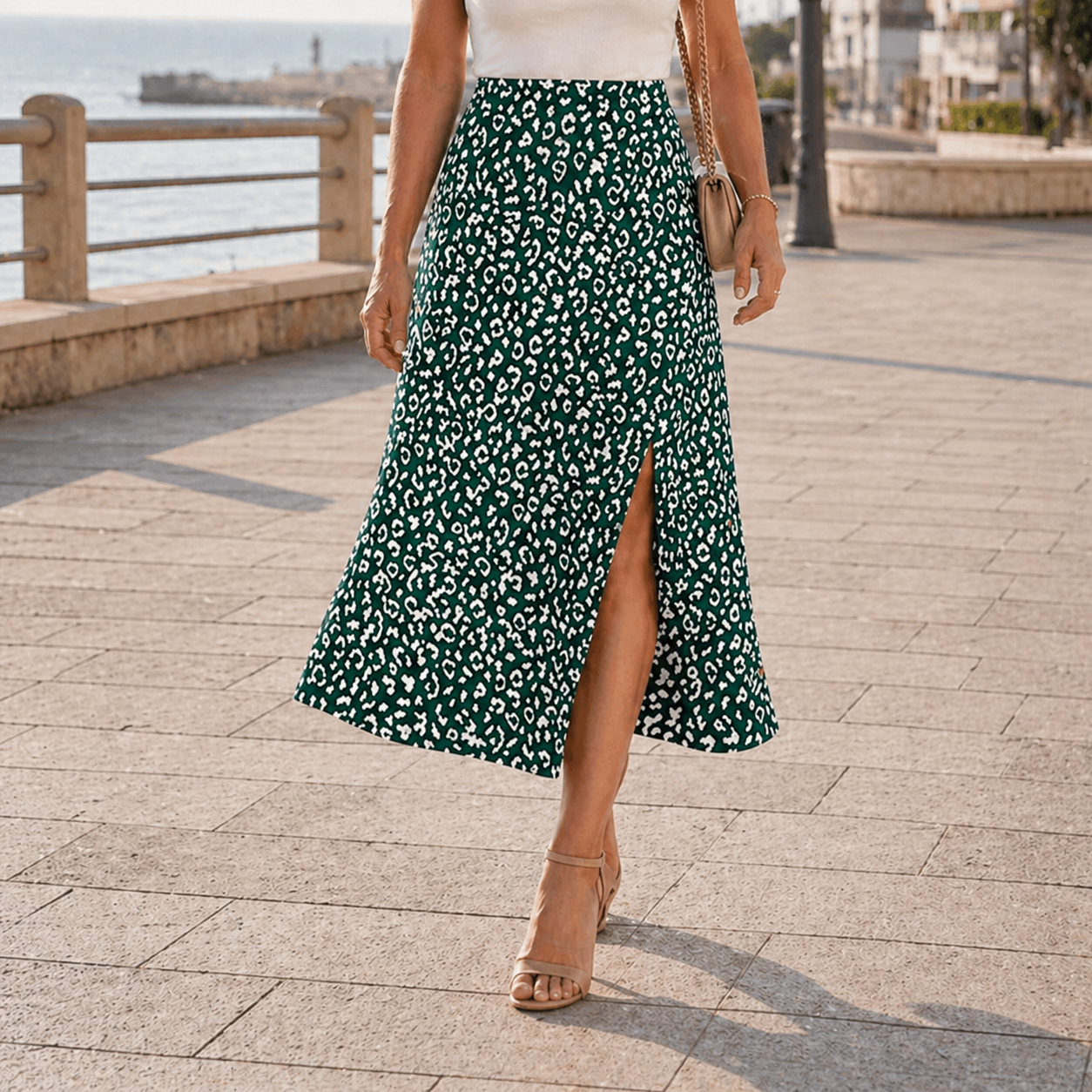Maxi Skirt | Unique Leopard Print | High Slit