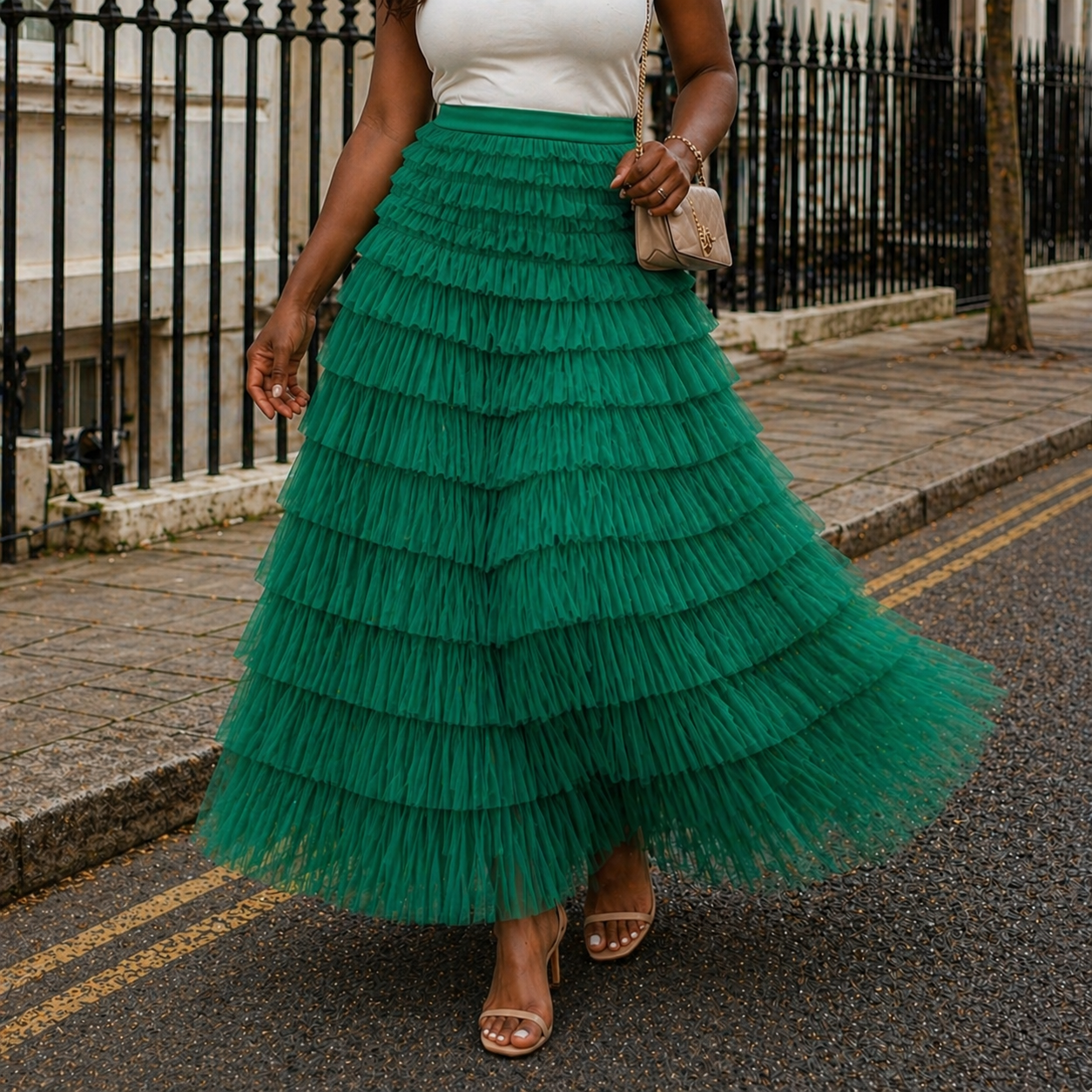 Maxi Skirt Romantic Tulle Elegant Design