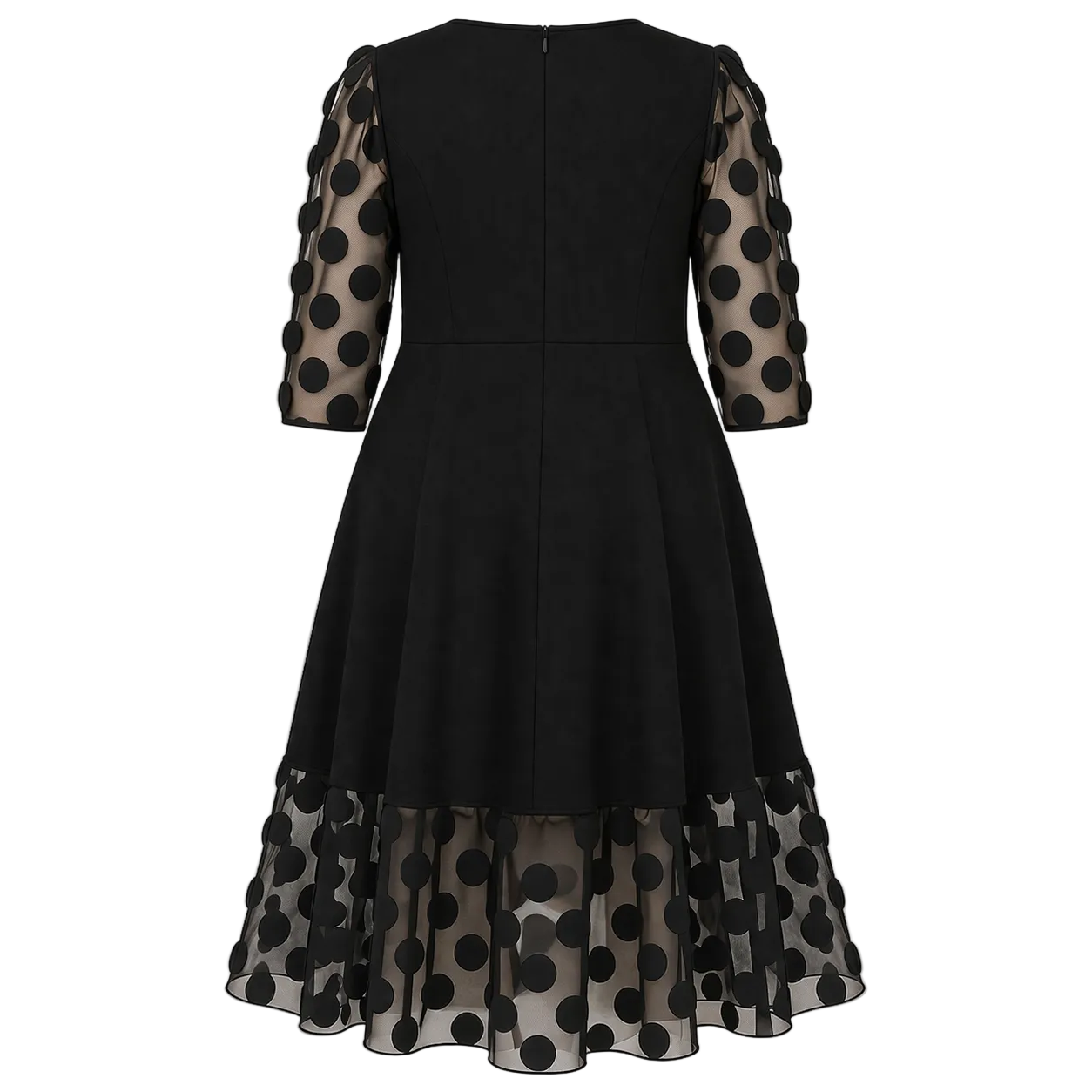 Plus Size Dress Women's Polka Dot Flared Fit Casual Modern Style
