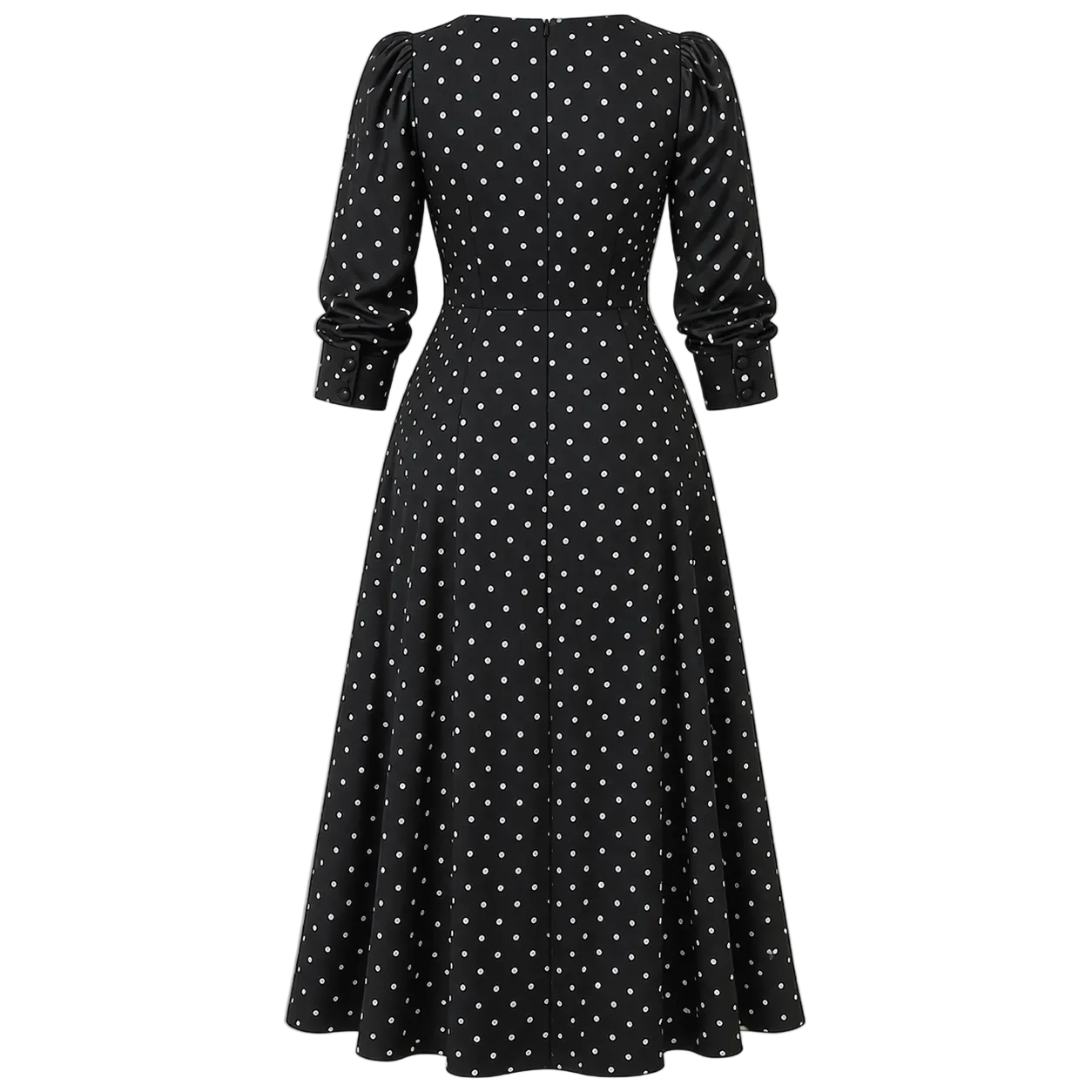 Polka Dot Dress Women's Elegant Classic Style Flowy Fit