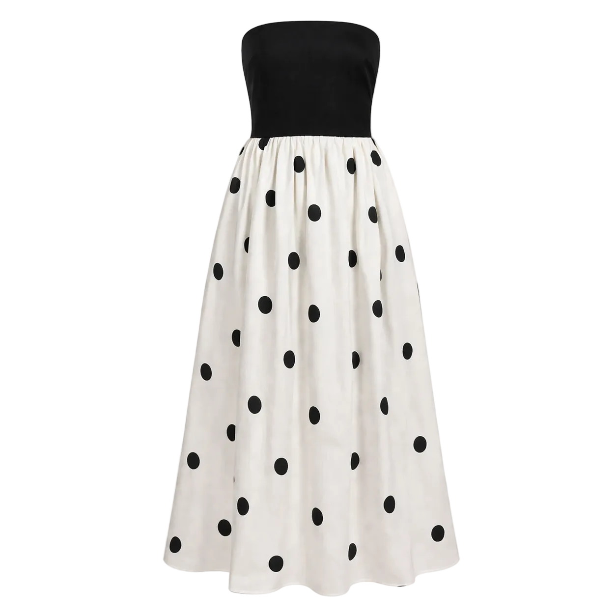 Strapless Dress Women's A-Line Polka Dot Elegant Summer Style