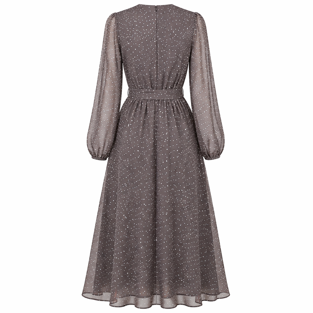 Midi Dress Women's Polka Dot Elegant Flowy Style